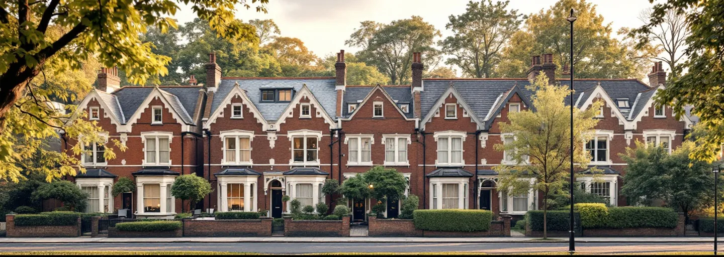 Leafy streets of red-brick Edwardian houses in Chiswick