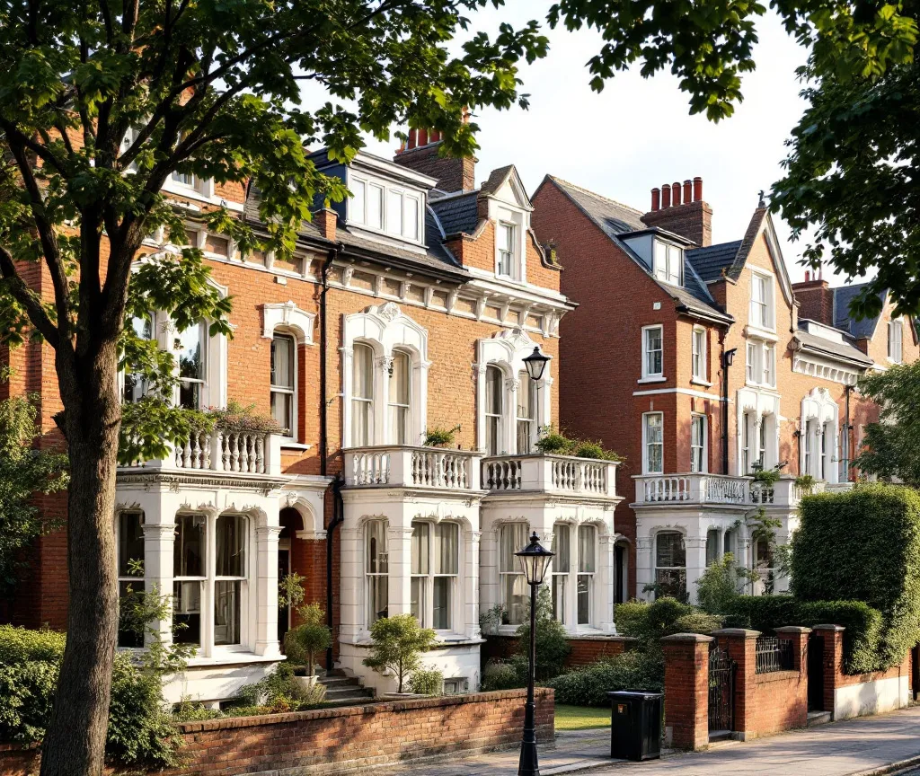 Red-brick Edwardian arts-and-crafts houses in Chiswick