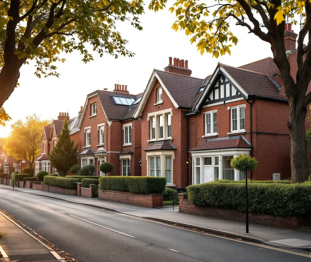 Edwardian and 1930s houses on a tree-lined Ealing avenue