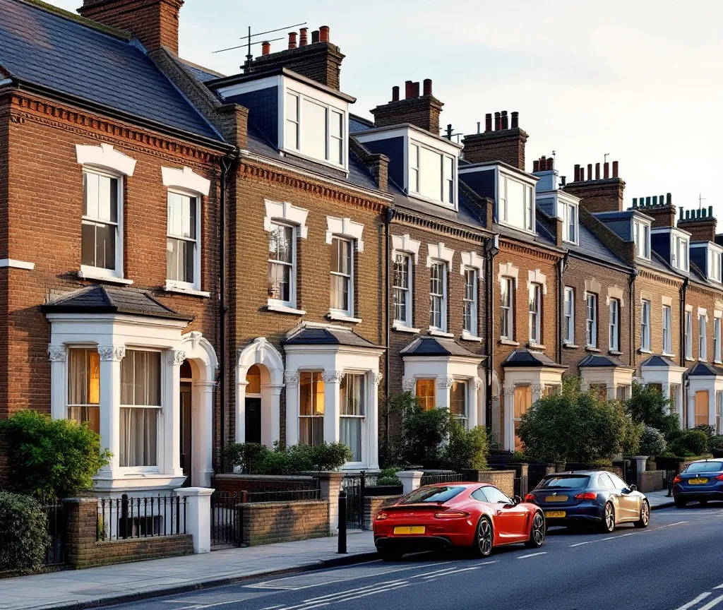 Victorian terraced houses with dormer loft conversions in Fulham
