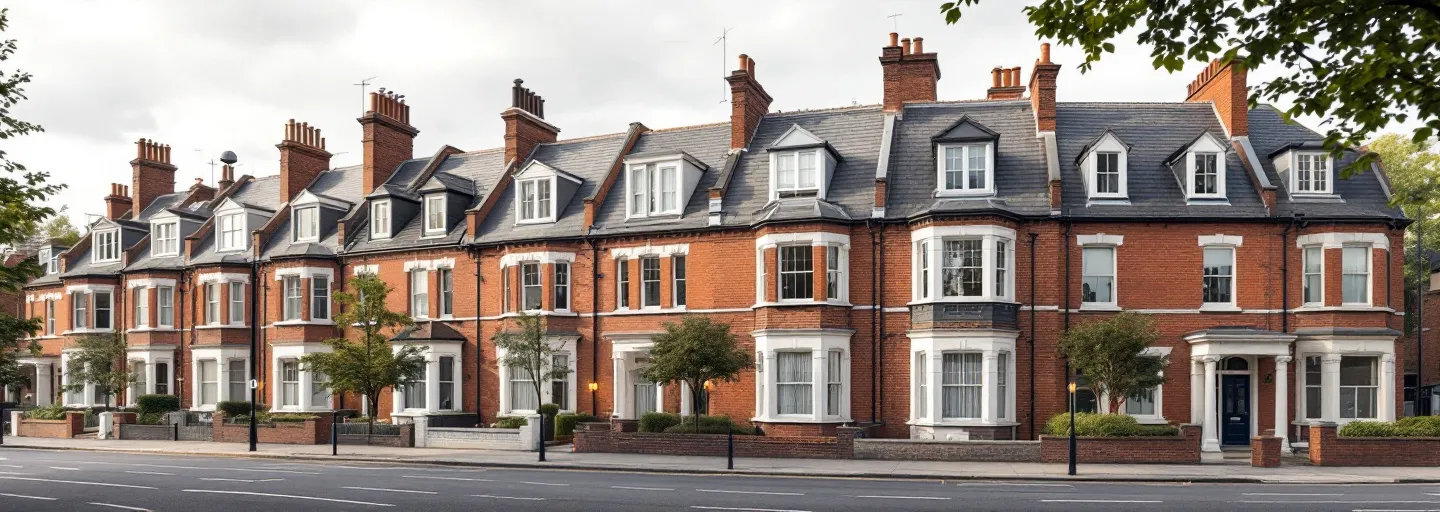Victorian terraces and mansion blocks in Hammersmith