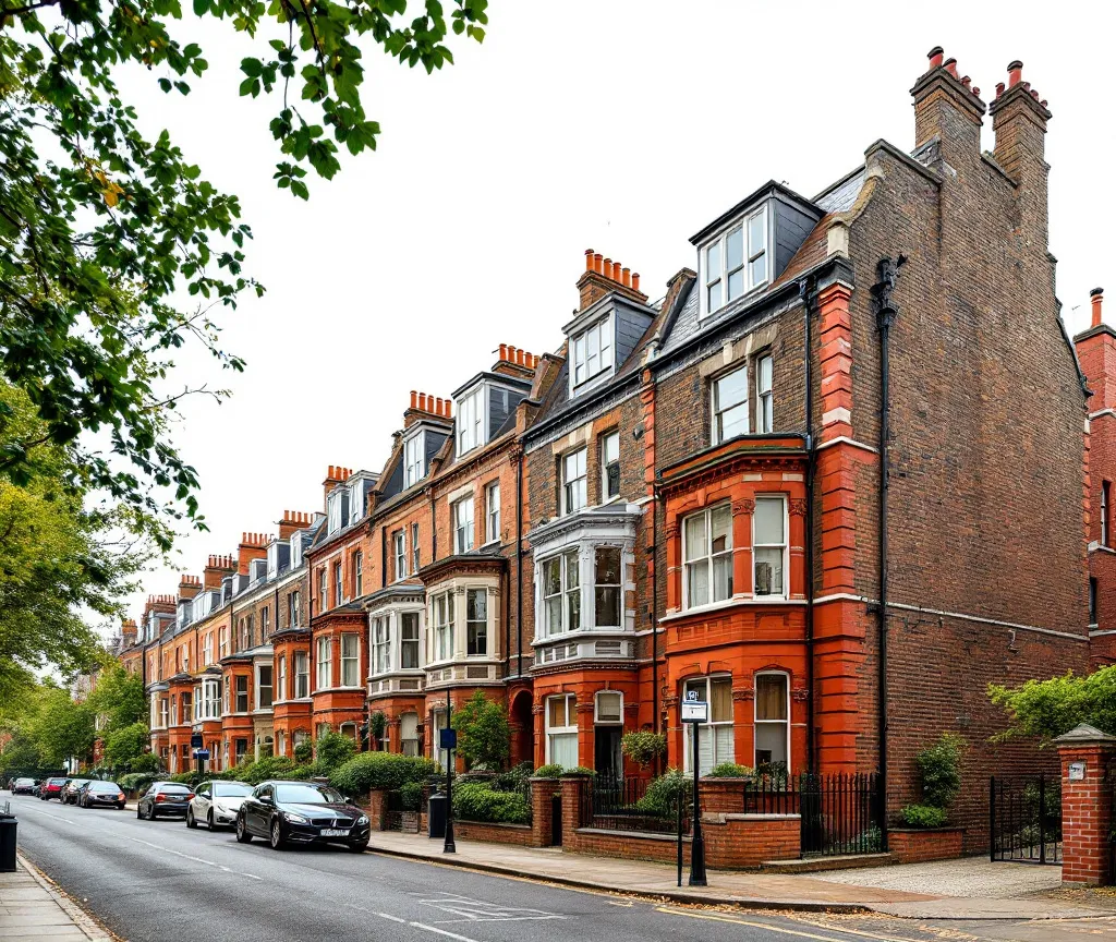 Victorian terraced street with dormer loft conversions in Hammersmith