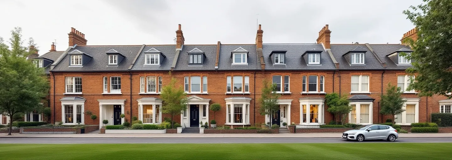 Victorian terraces facing a green in Shepherd's Bush
